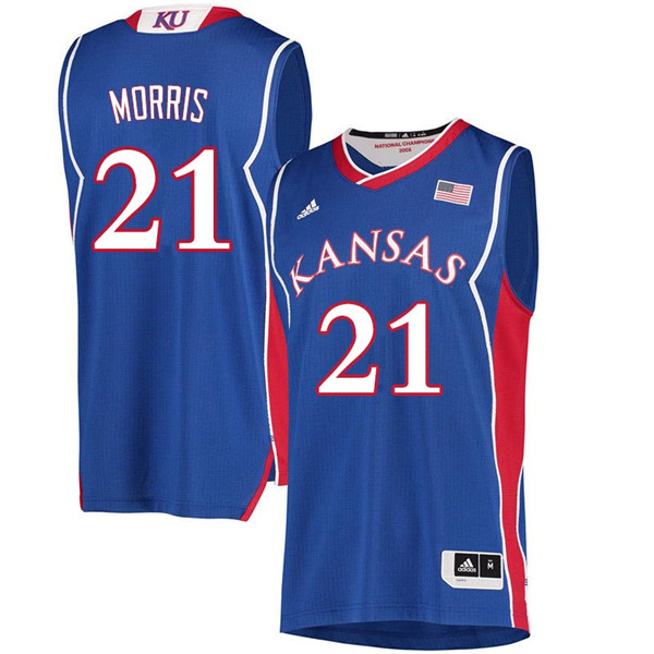 Men #21 Markieff Morris Kansas Jayhawks 2018 Hardwood Classic College Basketball Jerseys Sale-Royal